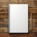 A mockup of a blank paper notebook