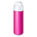 Mockup Blank Pink Violet Magenta Purple Shaving Foam Aerosol Spray Metal Bottle Can. 3D. Illustration Isolated On White Royalty Free Stock Photo