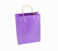 Mockup of blank of shopping bag with handle. Royalty Free Stock Photo