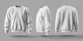 Mockup of blank sweatshirt: Front and Back Views in 3D Royalty Free Stock Photo