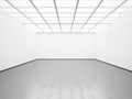 Mockup of blank white gallery. 3d render