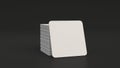 Mockup of blank white square beer coasters Royalty Free Stock Photo