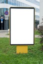 Mockup of blank yellow billboard in a city. Place for text.