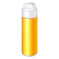 Mockup Blank Yellow Gold Orange Shaving Foam Aerosol Spray Metal Bottle Can. 3D. Illustration Isolated On White Royalty Free Stock Photo