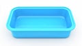 A mockup of a blue rectangular plastic lunch tray, shown from the side. A rectangular dish container for a restaurant Royalty Free Stock Photo