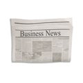 Mockup of Business News newspaper blank with unreadable text and images