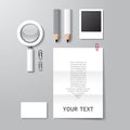 Mockup business stationery set design.Vector  illustration Royalty Free Stock Photo