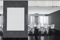 Mockup canvas in glass conference room with furniture in business office