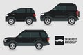 Mockup cars color black isolated icons