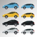Mockup cars set colors isolated icons Royalty Free Stock Photo