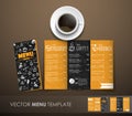 The mockup of the coffee menu with a cup of coffee Royalty Free Stock Photo