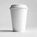 mockup coffee paper cup isolated white background.