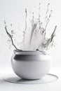 Mockup of cosmetic glass containers cream jar with splash