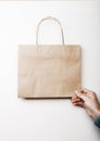 Mockup of craft shopping bag