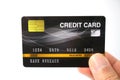 Mockup credit card, the popular payment method with plastic and chipcard card close up shot and isolated on white background