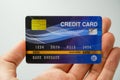 Mockup credit card, the popular payment method with plastic and chipcard card close up shot and on white background