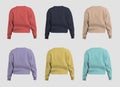 Mockup crop sweatshirt canvas bella 3D rendering, back view, long sleeve for design