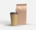 mockup of cup drink and snack packaging Royalty Free Stock Photo
