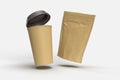 mockup of cup drink and snack packaging Royalty Free Stock Photo
