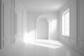 mockup design. White room with a window. AI generative Royalty Free Stock Photo