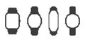 Mockup devices. Pixel images of smart watch. Pixel Art. Vector illustration Royalty Free Stock Photo