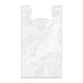 Mockup Disposable T-Shirt Plastic Bag Package Grayscale. Illustration Isolated On White Background. Mock Up Template