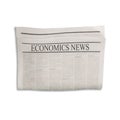 Mockup of Economics News newspaper blank with textured space for text, headline and images