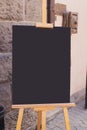 Mockup empty blank of cafe menu chalkboard on street - copy space and empty space for advertising mock-up Royalty Free Stock Photo