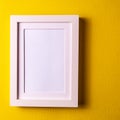 Mockup. Empty picture frame against pastel background. Royalty Free Stock Photo