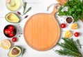 Mockup with empty wood cutting board. Royalty Free Stock Photo