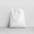 Mockup of fashion white totebag 3d rendering, texture bagging for design presentation