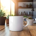 Mockup featuring a mug with curated workspace essentials