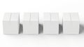 Mockup of four white boxes Royalty Free Stock Photo