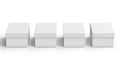 Mockup of four white boxes Royalty Free Stock Photo