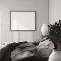 Mockup frame in luxury bedroom interior, loft style Royalty Free Stock Photo