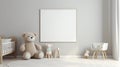 Mockup Frame Single Centered in Unisex Baby Nursery Teddy Bear