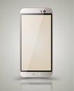 Mockup gold smartphone. Royalty Free Stock Photo