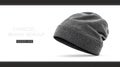 product presentation showcasing a stylish charcoal beanie, perfect for casual wear and adding a touch of urban flair to any outfit Royalty Free Stock Photo