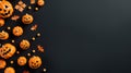mockup for Halloween text in the form of a solid background and pumpkins Royalty Free Stock Photo