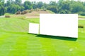 Mockup image of Blank billboard white screen posters billboard for advertising Sponsor in Golf course activity