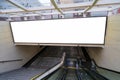 Mockup image of Blank billboard white screen posters and led in the subway station for advertising background Royalty Free Stock Photo