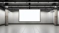 Mockup image of Blank billboard white screen posters and led in the subway station for advertising. Generative Ai Royalty Free Stock Photo