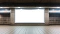 Mockup image of Blank billboard white screen posters and led in the subway station for advertising. Generative Ai Royalty Free Stock Photo