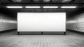 Mockup image of Blank billboard white screen posters and led in the subway station for advertising. Generative Ai Royalty Free Stock Photo