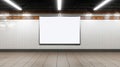 Mockup image of Blank billboard white screen posters and led in the subway station for advertising. Generative Ai Royalty Free Stock Photo