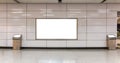 Mockup image of Blank billboard white screen posters and led in the subway station for advertising Royalty Free Stock Photo
