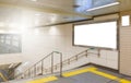 Mockup image of Blank billboard white screen posters and led in the subway station for advertising Royalty Free Stock Photo