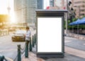 Mockup image of bus stop billboard screen posters and led light box for advertising