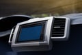 Mockup image of LCD Monitor in Car. Template for Driving Application. Screen as Clipping Path Royalty Free Stock Photo