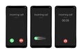 Mockup incoming call, smartphone interface vector template. Flat UI, UX for application. New Call screen template. Web Royalty Free Stock Photo